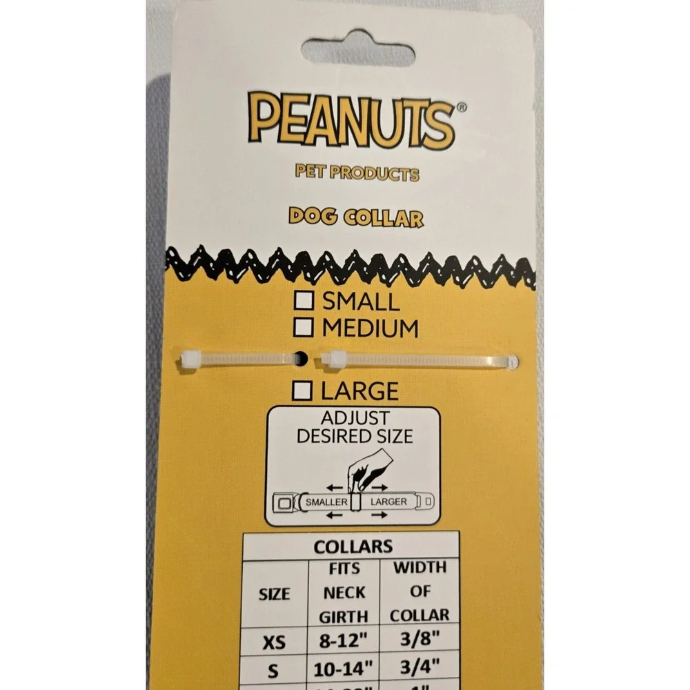 NWT Peanuts Snoopy  5‎ foot Leash And Adjustable Collar  Size XL Charlie Brown